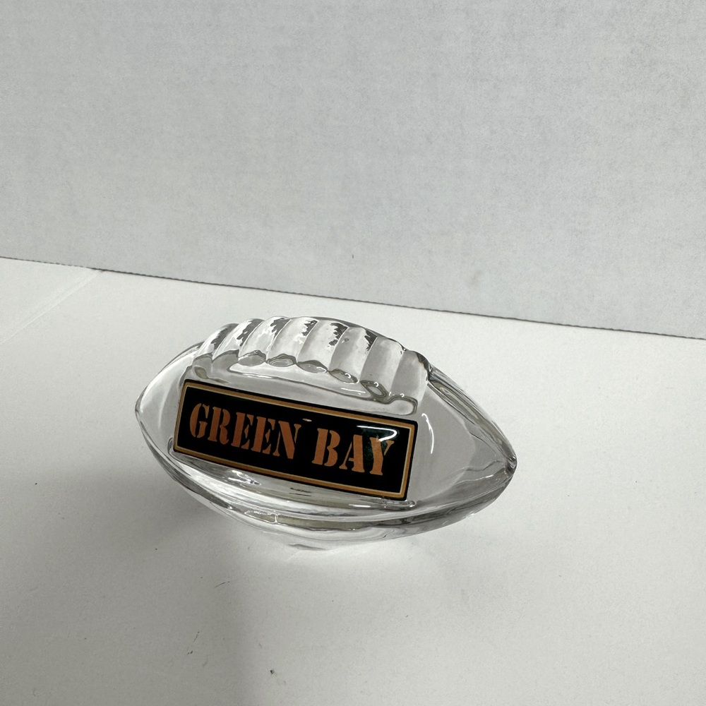 Green Bay Packers Glass Football Paperweight (5-N)